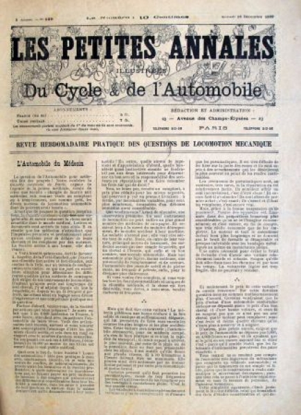 "Les petites Annales du Cycle et de l'Automobile" Automobile-Magazine 1899 (2673)